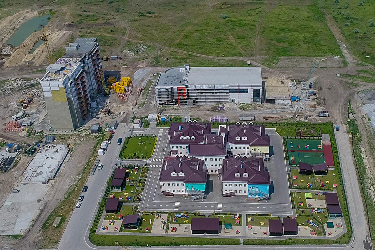Новый детский сад с высоты птичьего полета