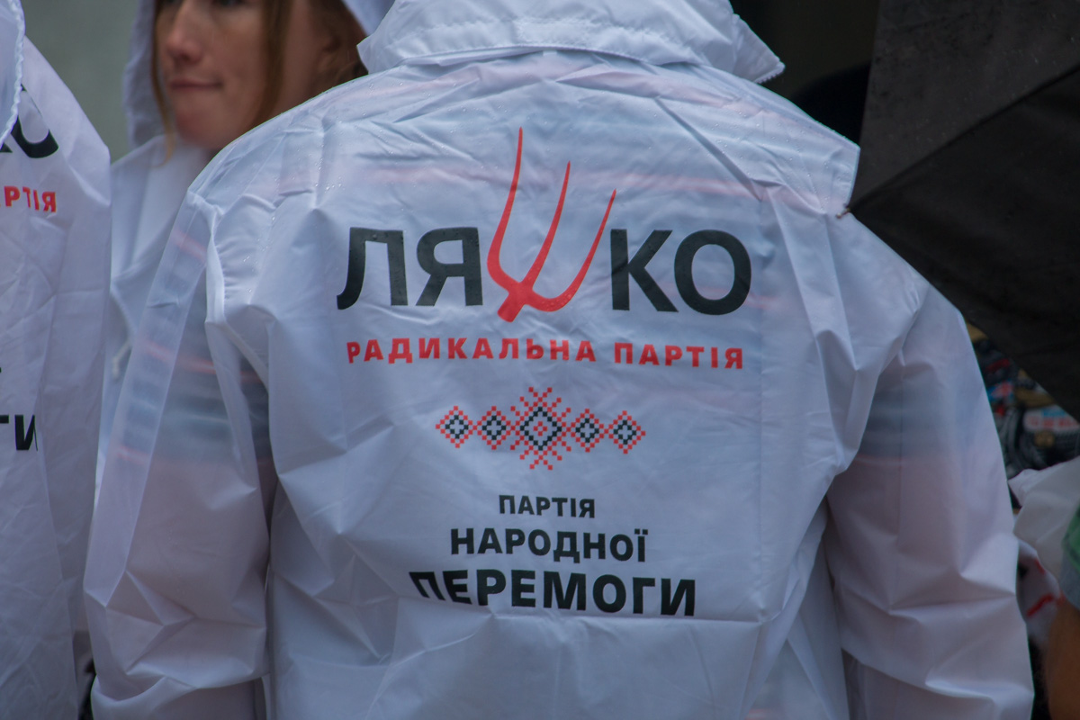 Радикалы скромно стояли в стороне и делали фото на фоне толпы